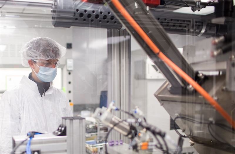 A file photo of battery-cell-production-facility