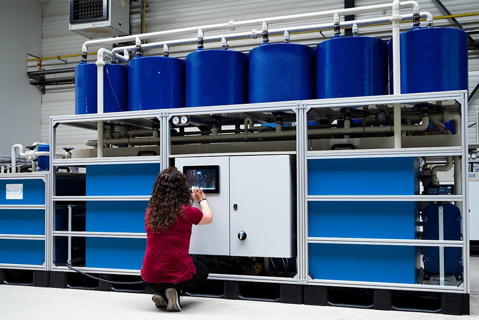 Aquastill's desalination technology pilot. Source: Aquastill