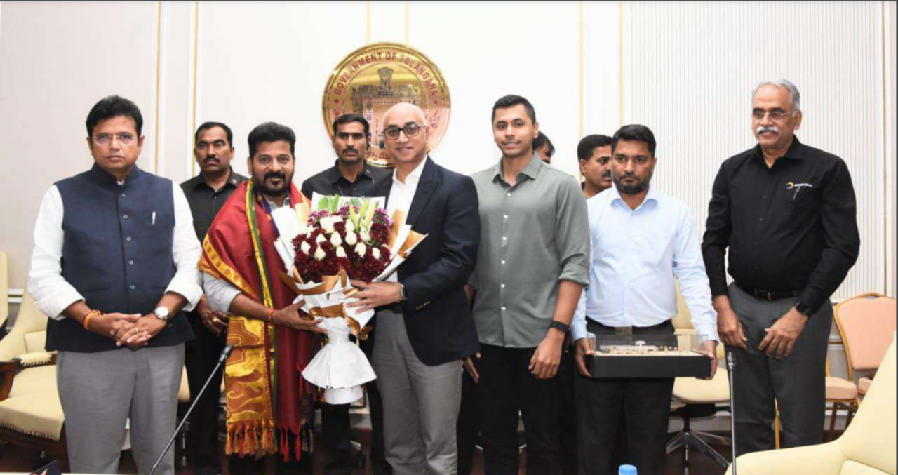 Amara Raja Batteries leadership team in a meeting with TelanganaChief Minister, Revanth Reddy and State Minister D Sridhar Babu in Hyderabad on January 4, 2023.