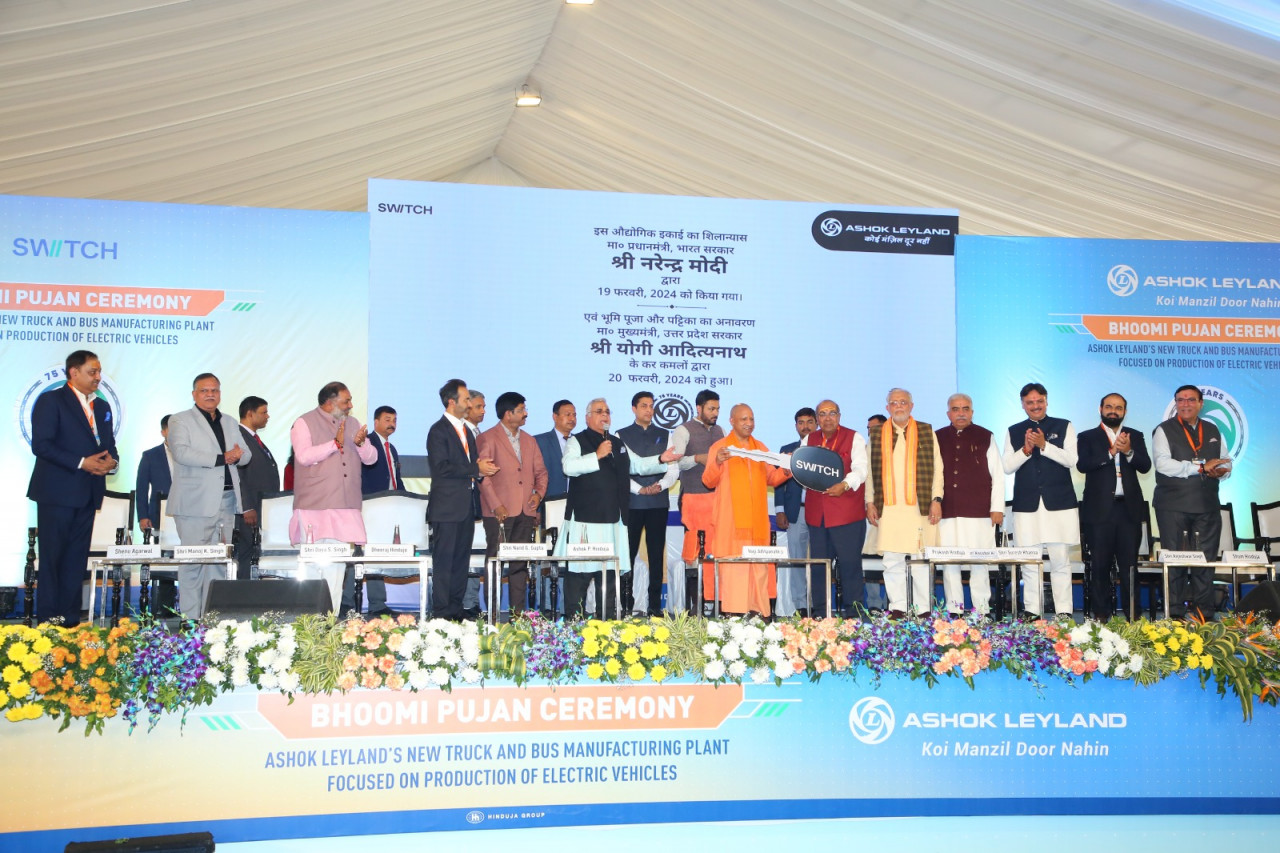 Ashok Leyland breaks ground for a greenfield plant to build electric buses